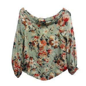 Tolani Floral Silk Off Shoulder Blouse